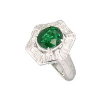 Anneau Femme in Or blanc Tsavorite TSAVORITE ESAGONO